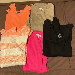 5 Sweaters. Express,  New York & Co, American Eagle